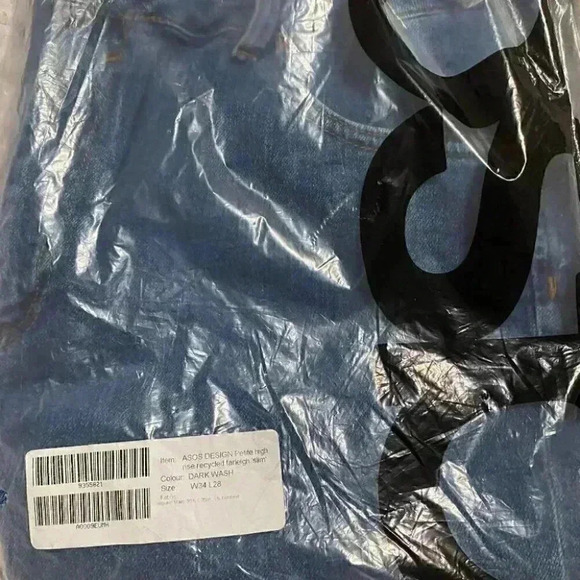 ASOS DESIGN high rise farleigh 'slim' mom jeans in darkwash - Picture 5 of 5